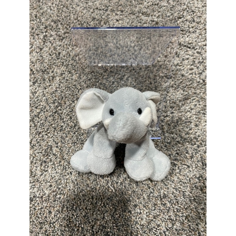 Vintage 1997 Stuffins Grey Elephant Plush Bean Bag Stuffed Animal Toy